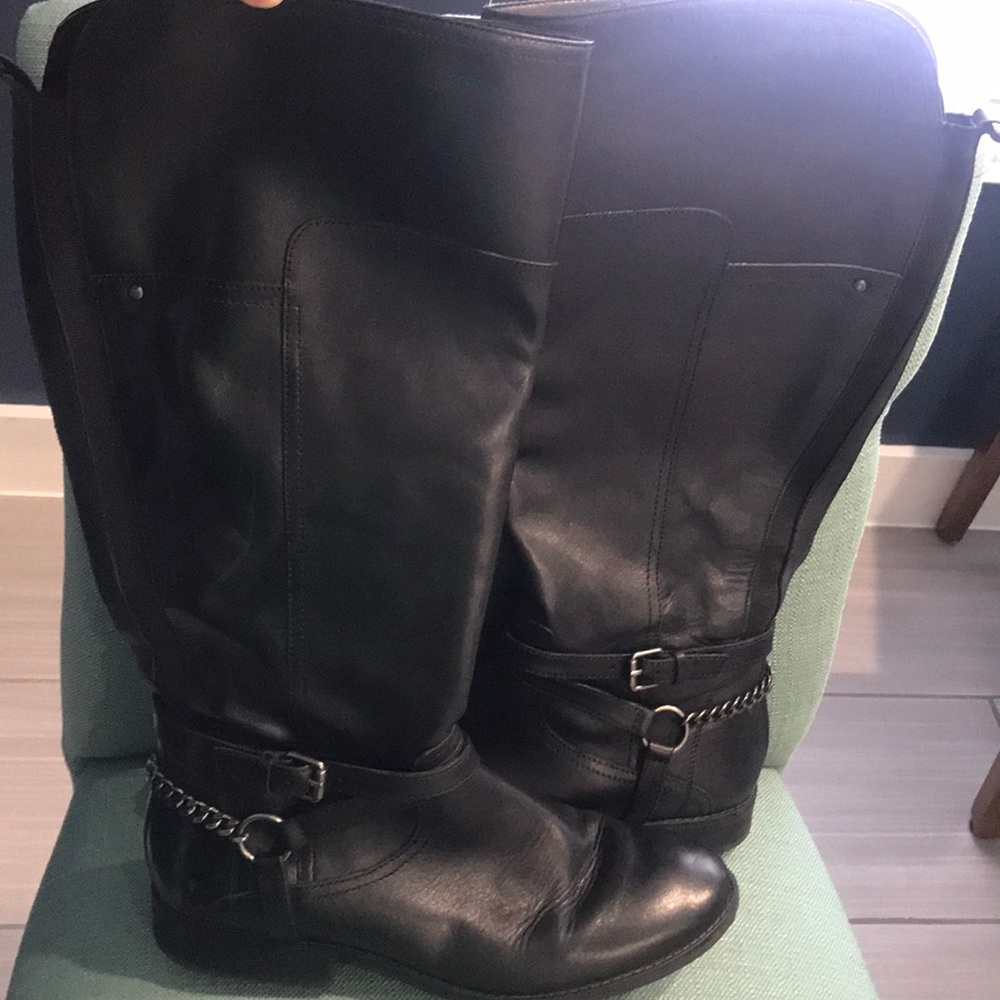 Wide Calf Leather Boots